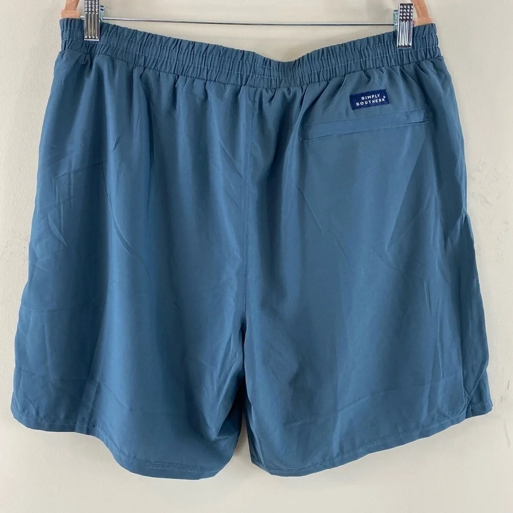 Simply Southern Men’s Blue Tropical Print Lining Shorts Swim Suit Trunks Sz‎ XXL